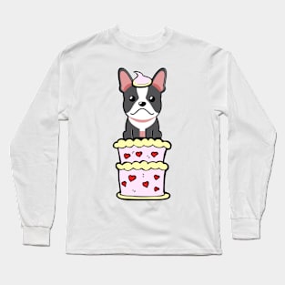 French bulldog Jumping out of a cake Long Sleeve T-Shirt